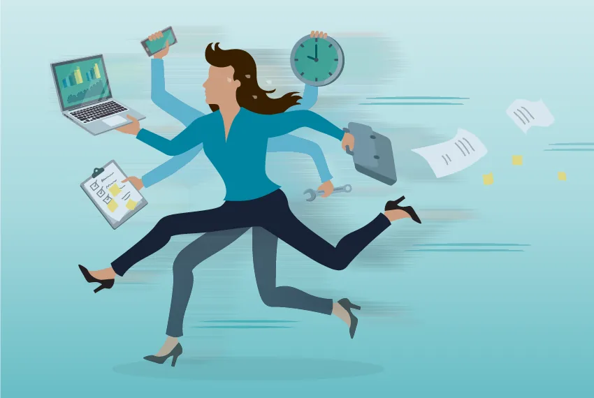 En travl hverdag med multitasking